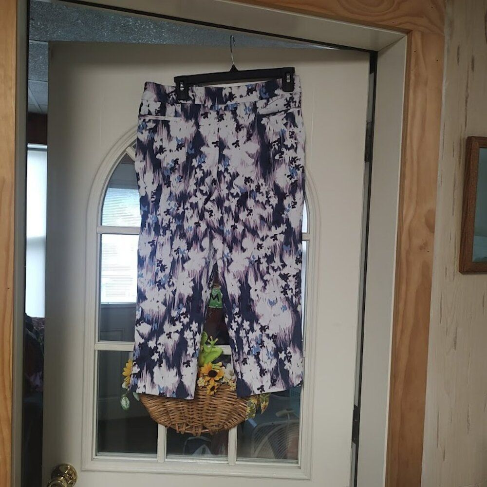 Time And Tru Purple Blue Cropped Legging Pants Women's M 8/10